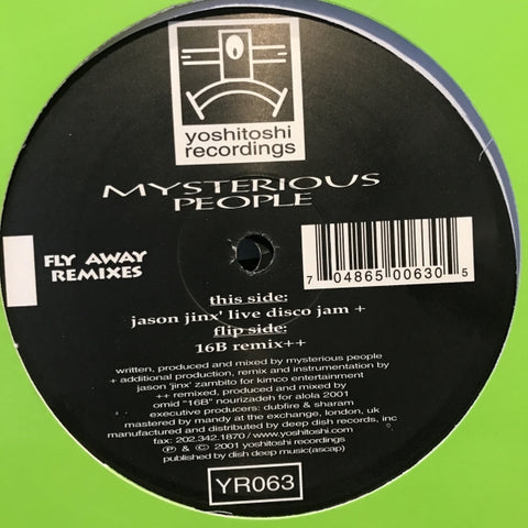 YR063 - Mysterious People - Fly Away - Remixes - Vinyl