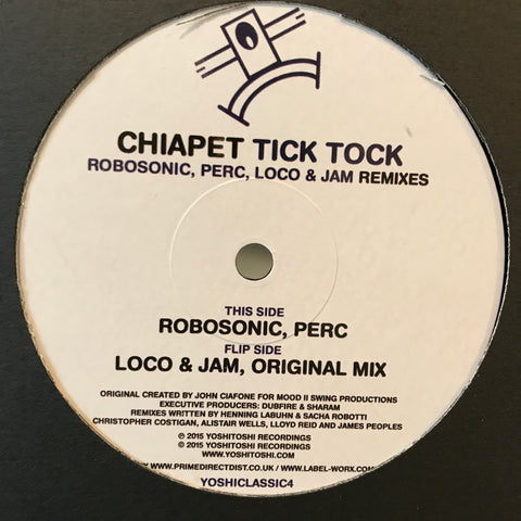 Chiapet - Tick Tock remixes vinyl from Yoshitoshi Recordings