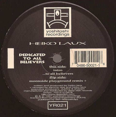 YR021 - Heiko Laux - Dedicated to All Believers (Vinyl)