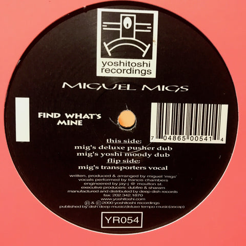 YR054 - Miguel Migs - Find Whats Mine (Vinyl)