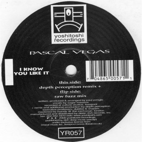 YR057 - Pascal Vegas - I Know You Like It (Vinyl)