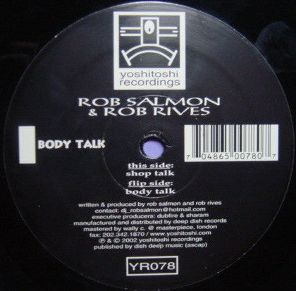 YR078 - Rob Salmon & Rob Rives - Shop Talk / Body Talk (Vinyl)